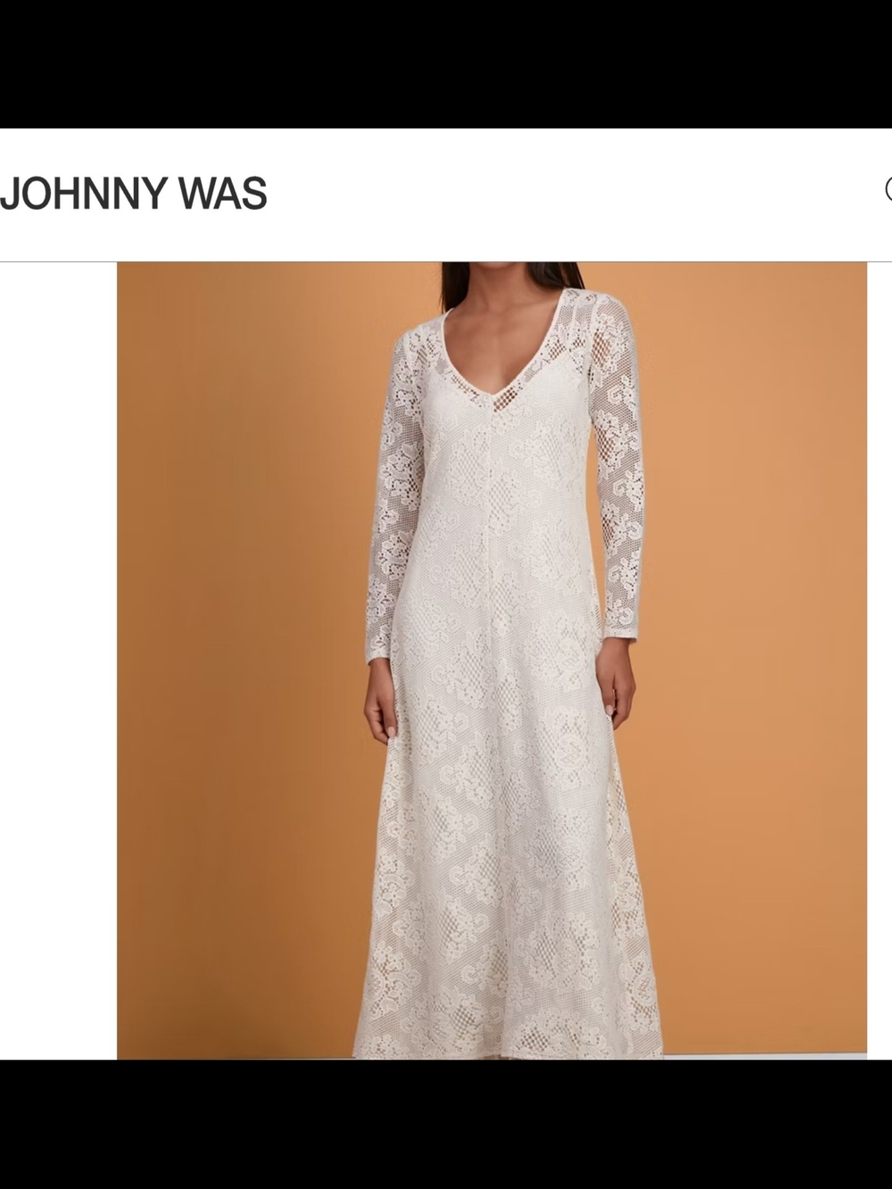 Johnny Was  Tayla Cream Crochet Maxi Dress